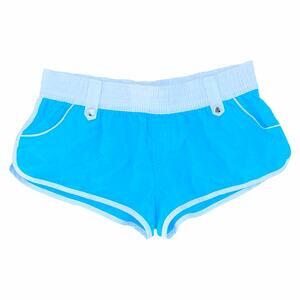 Vintage Y2K No Boundaries Teal Dolphin Shorts with Silver Star Buttons